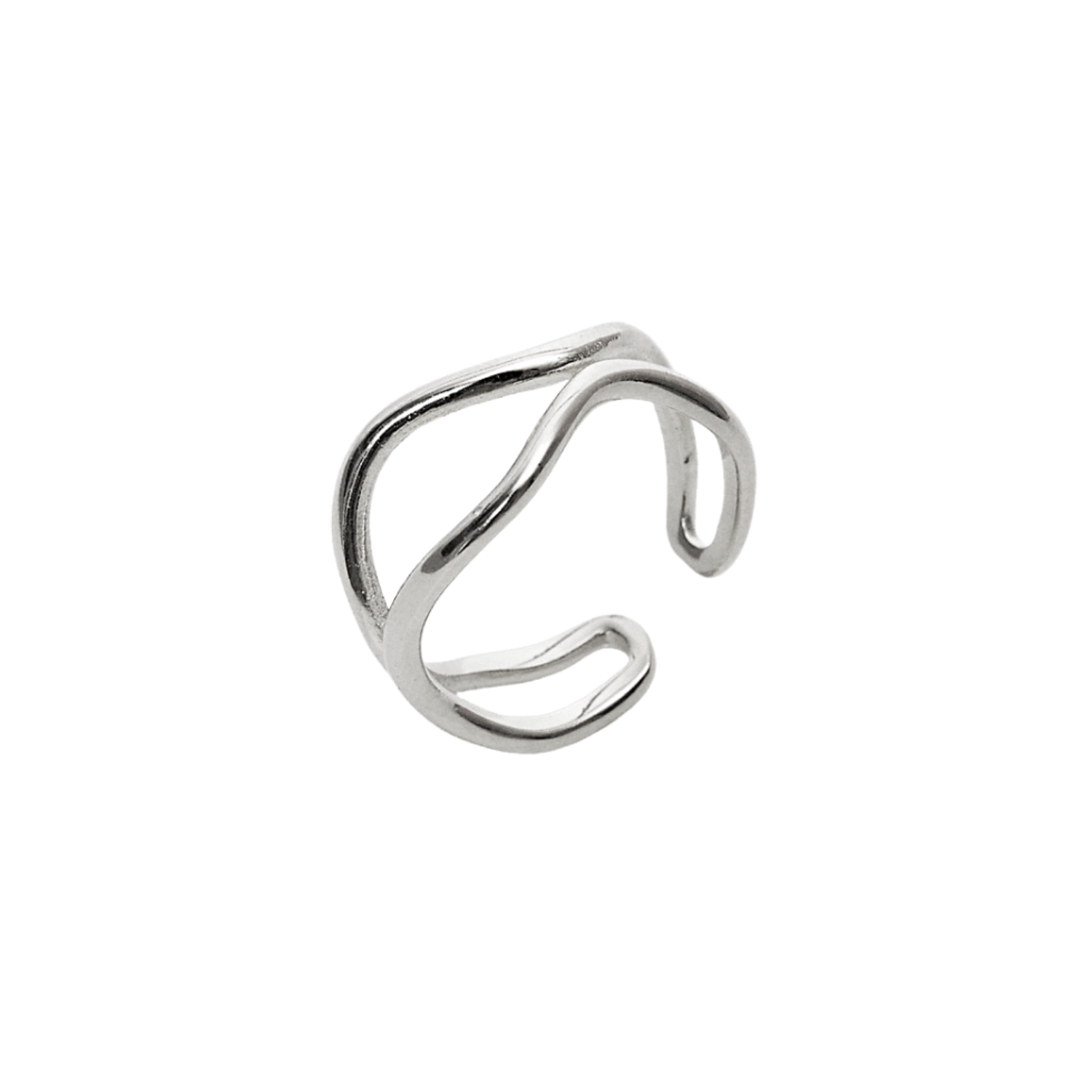 Wavy Lines Sterling Silver Wave Ring