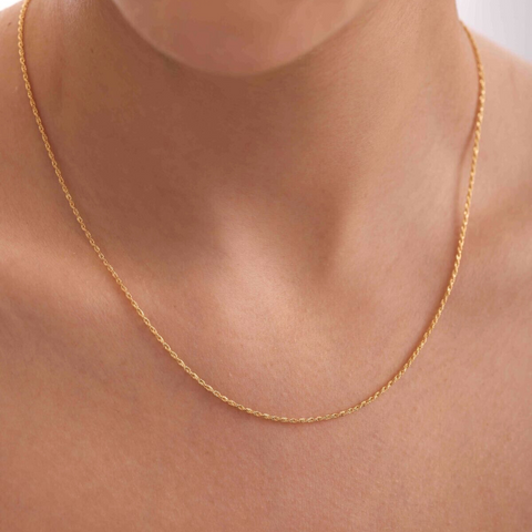 9ct Solid Gold Italian Rope Chain Necklace