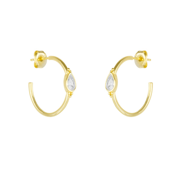 Drop Solitaire Earrings Sterling Silver