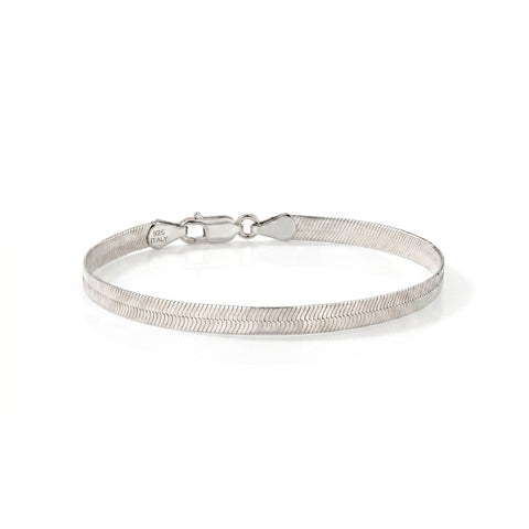 Italian Herringbone Sterling Chain Bracelet