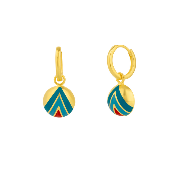 Enamel Five Sterling Silver Earrings