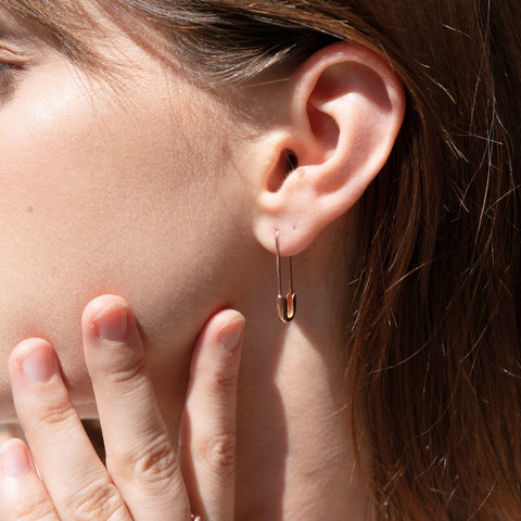 Sterling Silver Safety Pin Earrings
