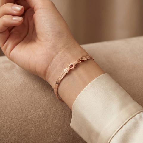 Italian Herringbone Sterling Chain Bracelet