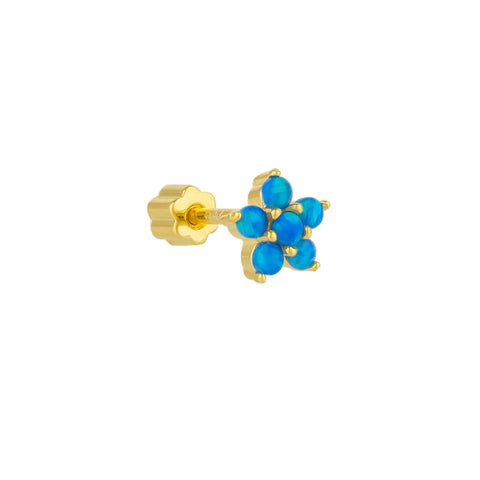 Blue Opal Star Sterling Silver Piercing