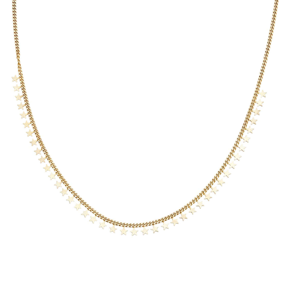 Multiple Star Sterling Silver Station Necklace