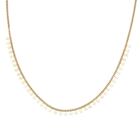 Multiple Star Sterling Silver Station Necklace