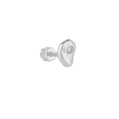 Sterling Silver Melting Piercing With Gemstone