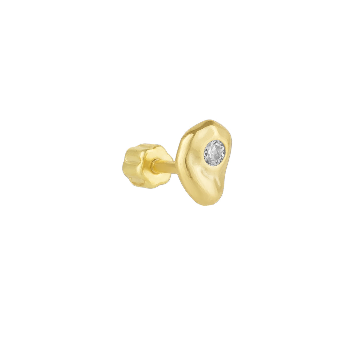 Sterling Silver Melting Piercing With Gemstone