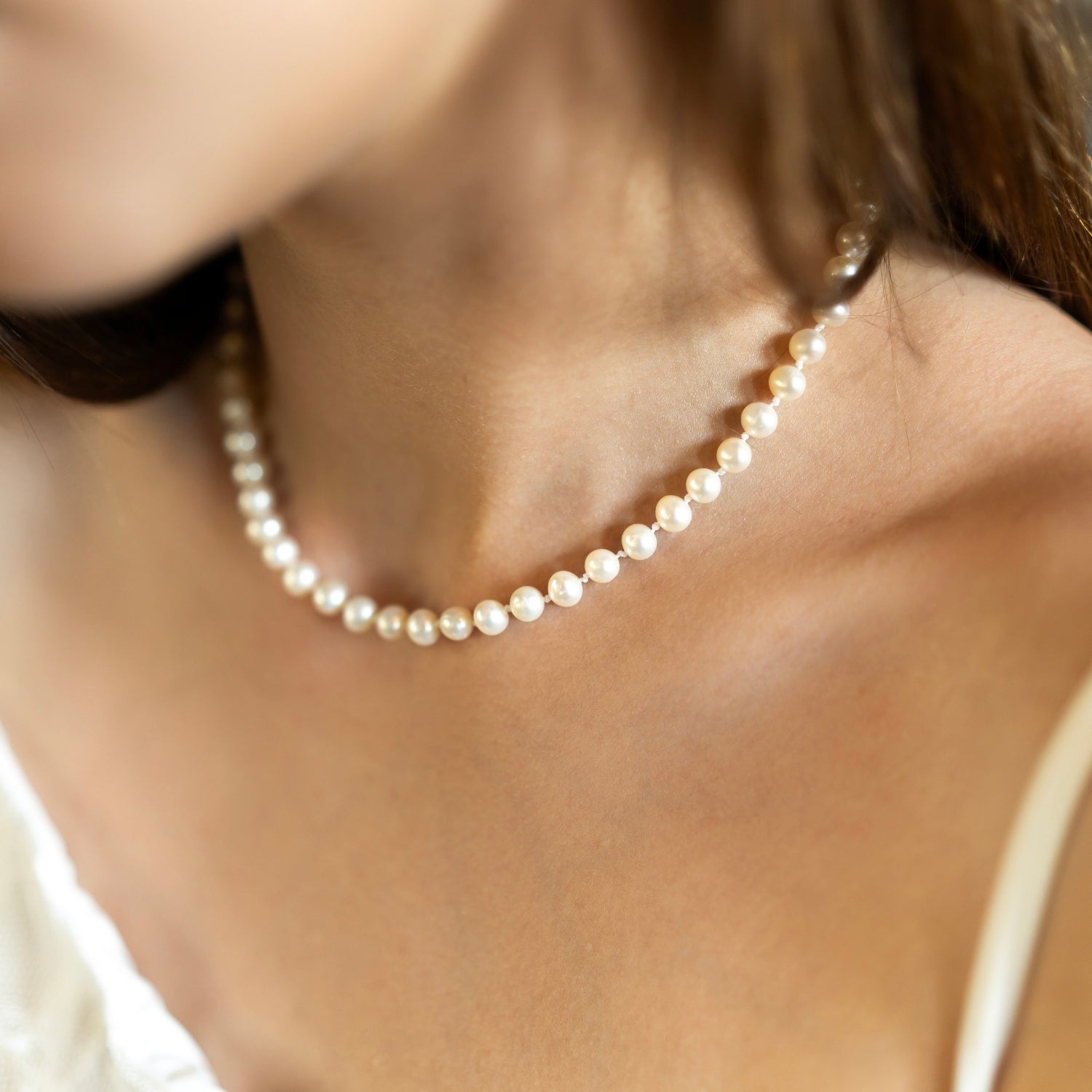Large Natural Freshwater Real Pearl Strand Necklace