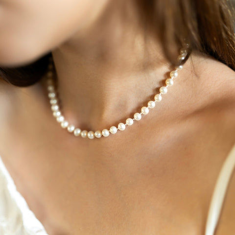 Large Natural Freshwater Real Pearl Strand Necklace