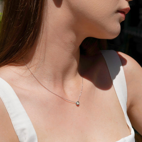 Sterling Silver Raw Uncut Polki Diamond Necklace