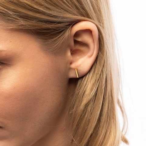 Bar Stud Plain Earrings Sterling Silver