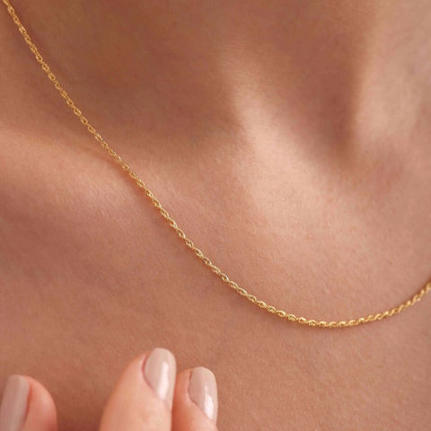 9ct Solid Gold Italian Rope Chain Necklace