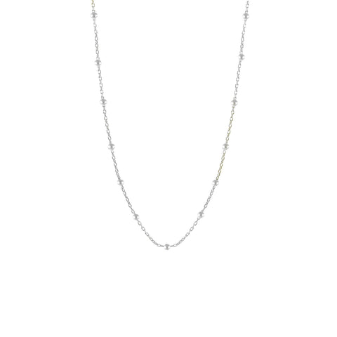 Bead Chain Sterling Silver Satellite Necklace