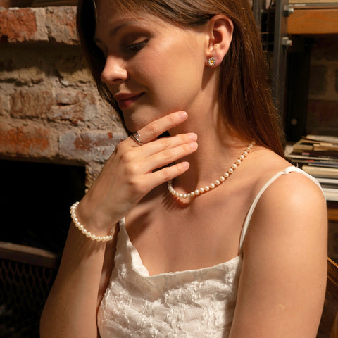 Large Natural Freshwater Pearl Strand Bracelet