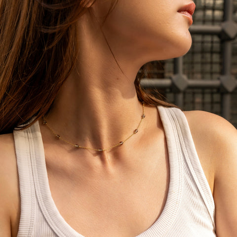 Zultanite Beads Sterling Silver Satellite Necklace