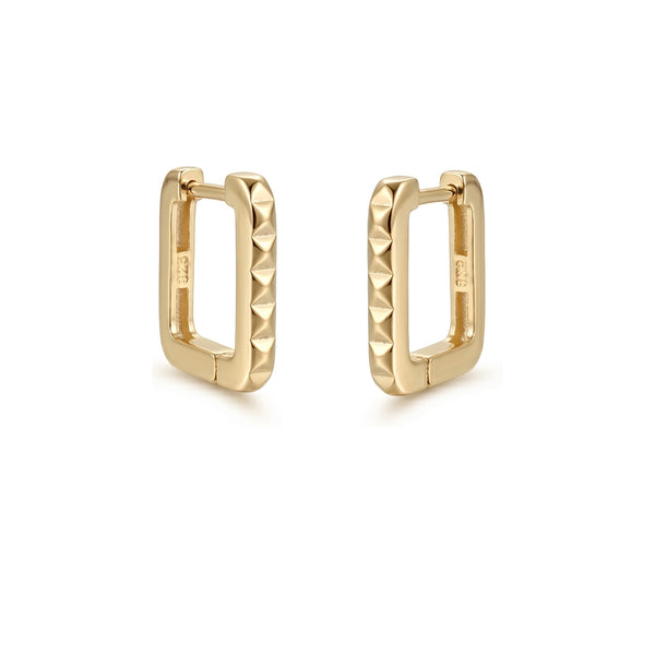 Sterling Rectangular Hoop Earrings