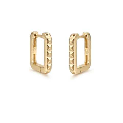 Sterling Silver Rectangular Hoop Earrings