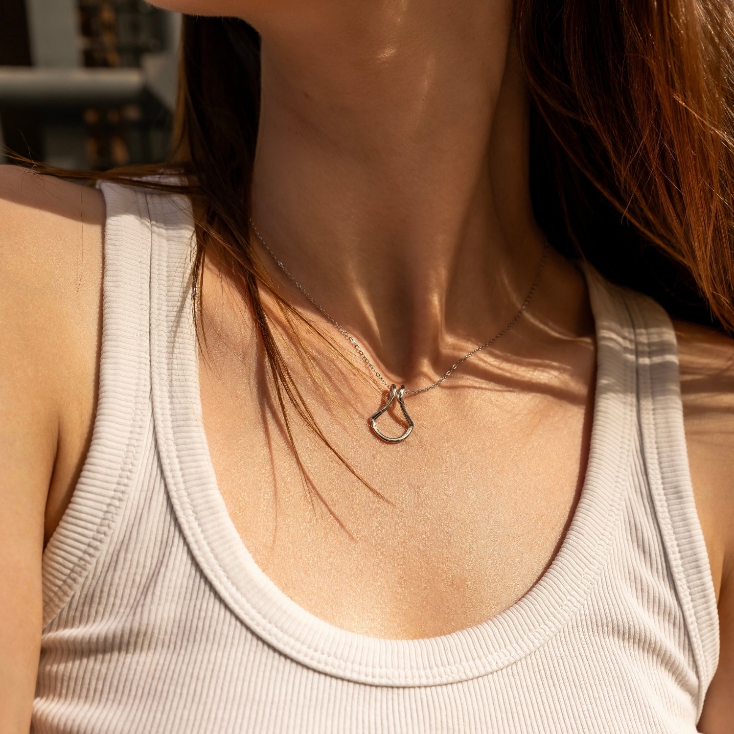 Horseshoe Ring Holder Necklace in Sterling Silver