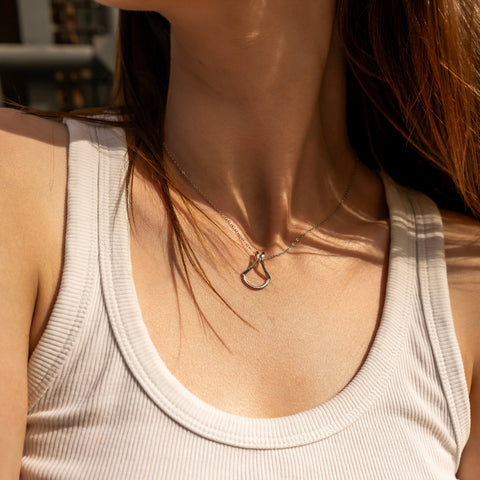 Horseshoe Ring Holder Necklace in Sterling Silver
