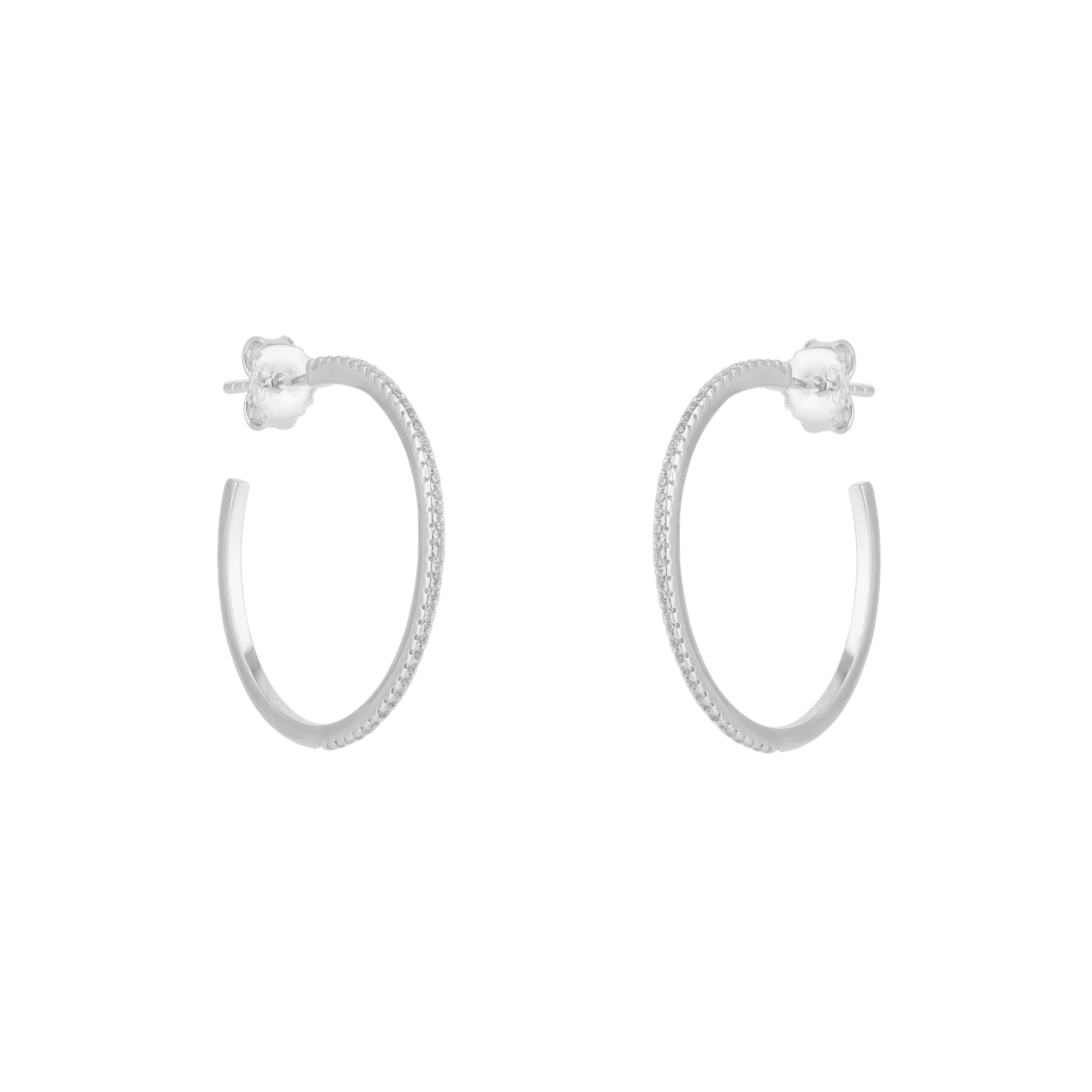 Sterling Silver Stud Hoop Earring