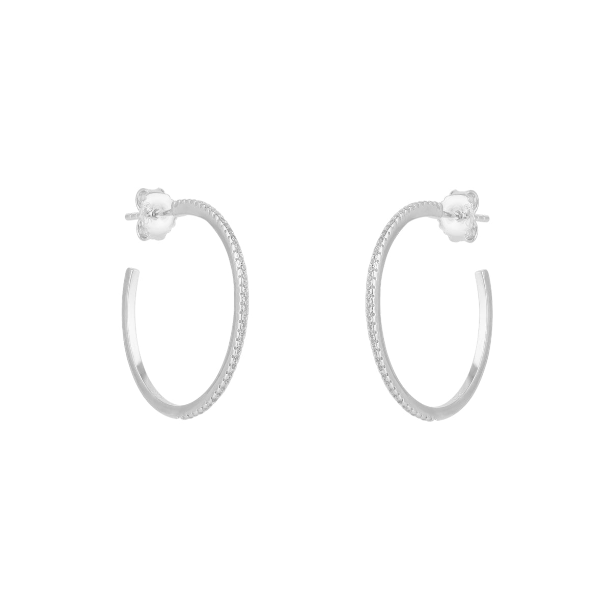 Sterling Silver Stud Hoop Earring