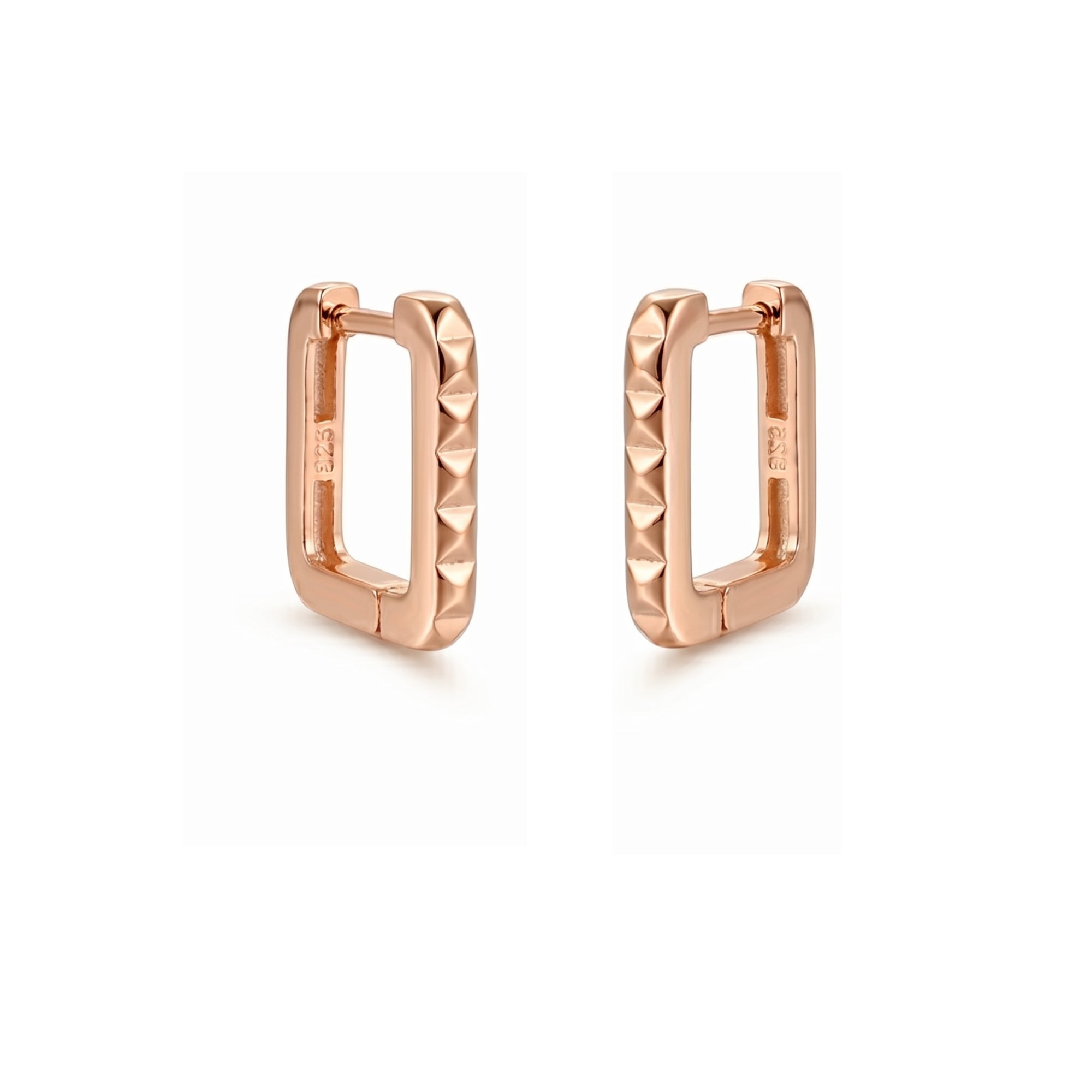 Sterling Silver Rectangular Hoop Earrings