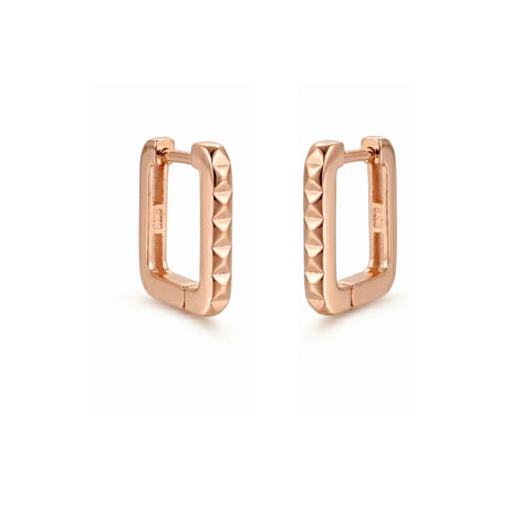 Sterling Silver Rectangular Hoop Earrings