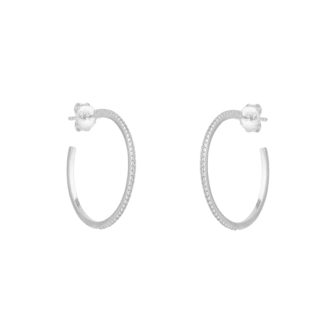Sterling Silver Stud Hoop Earring