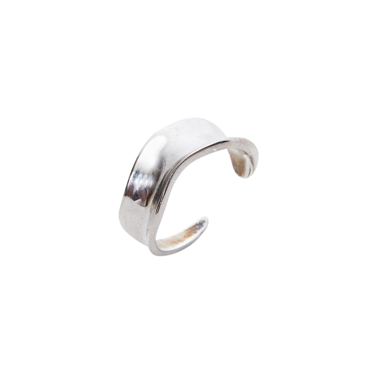 Large Contour Stack Sterling Silver Ring