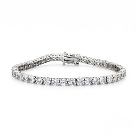 Sterling Silver Tennis Bracelet - 4mm & 3mm