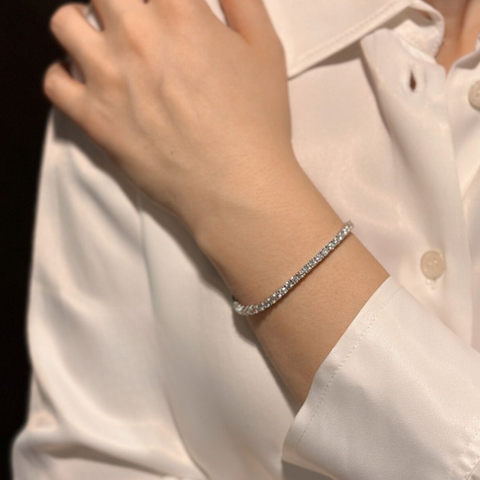 9ct White Gold 3CT Diamond Tennis Bracelet