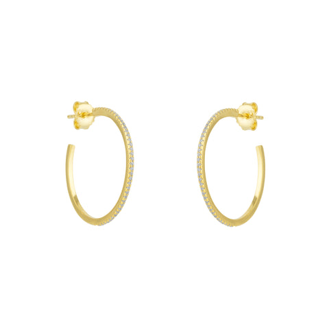 Sterling Silver Stud Hoop Earring