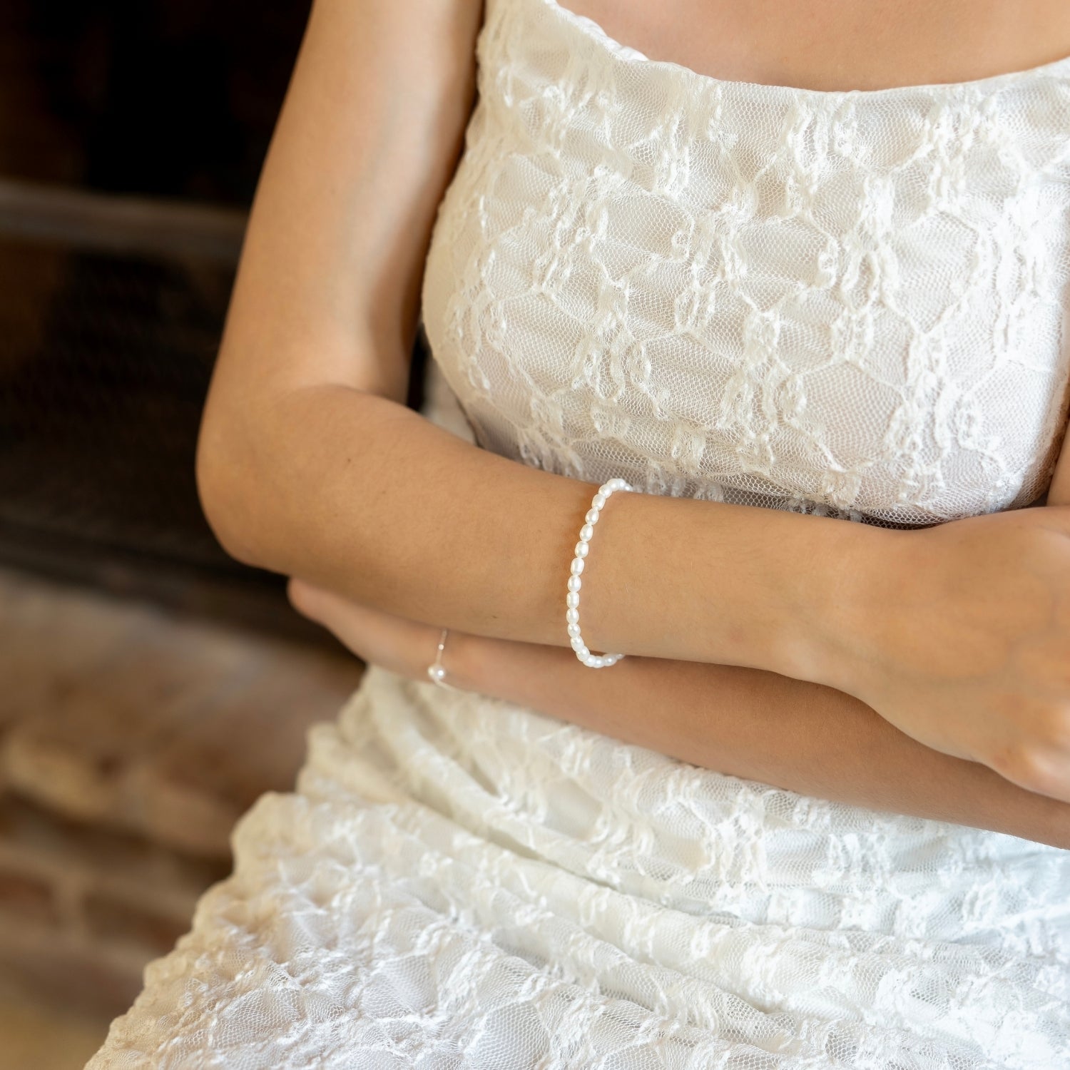 Natural Freshwater Real Seed Pearl Necklace and Bracelet Set