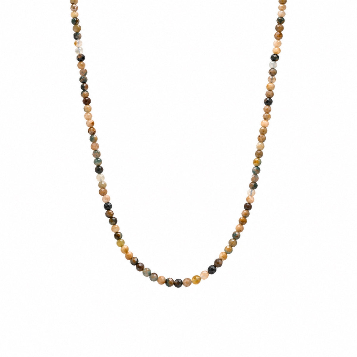 Natural Earthy Mixed Gemstone Beaded Necklace