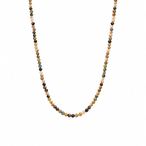 Natural Earthy Mixed Gemstone Beaded Necklace