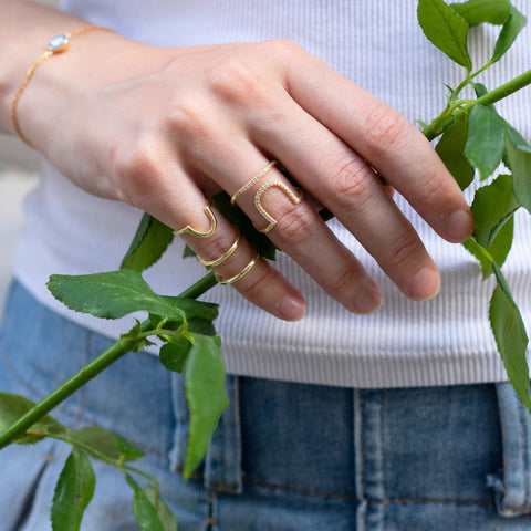 Sterling Silver Multi-Row Pinky Ring