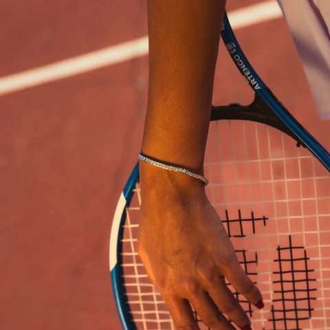 Sterling Silver Square Rectangular Tennis Bracelet