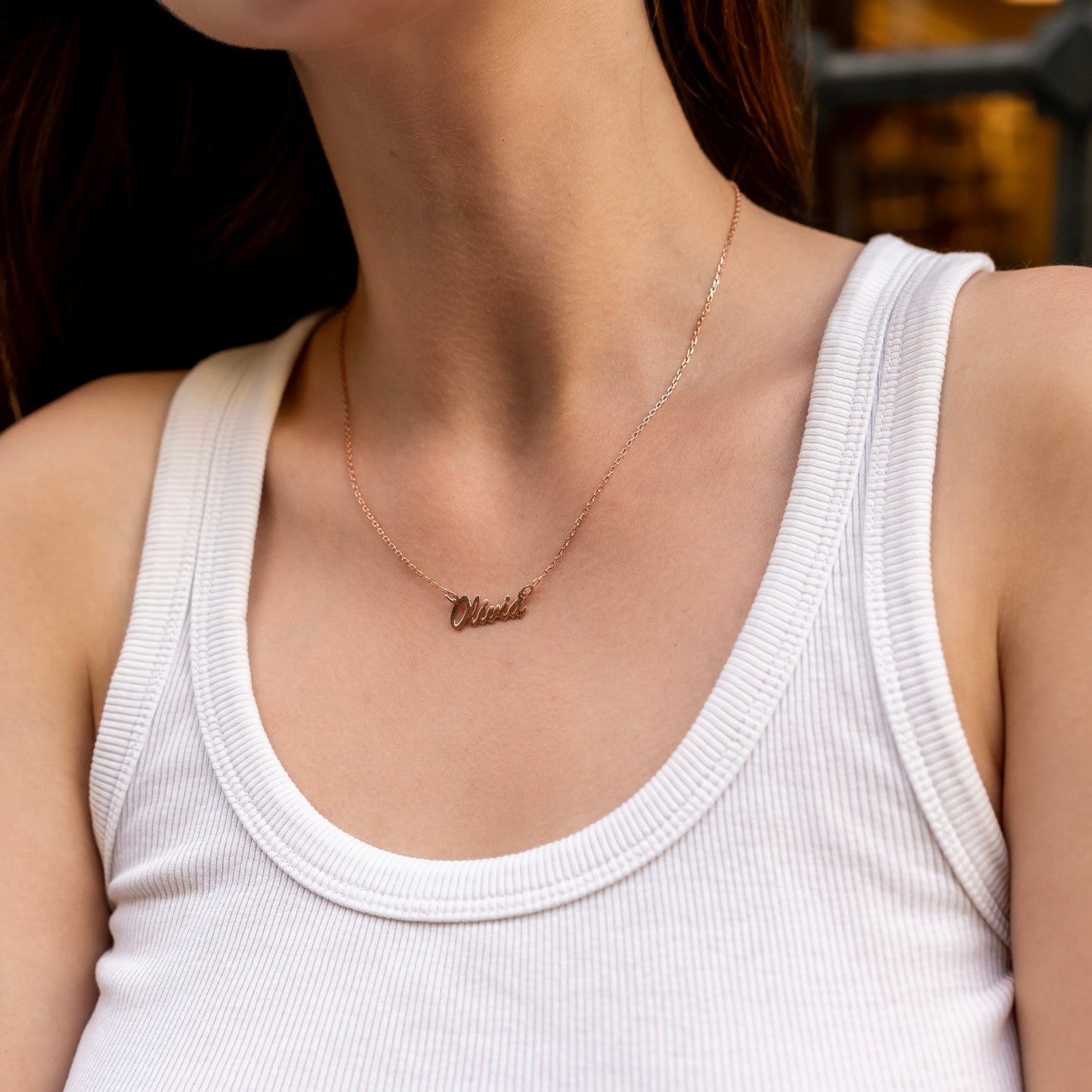 Fine Sterling Silver Signature Name Necklace