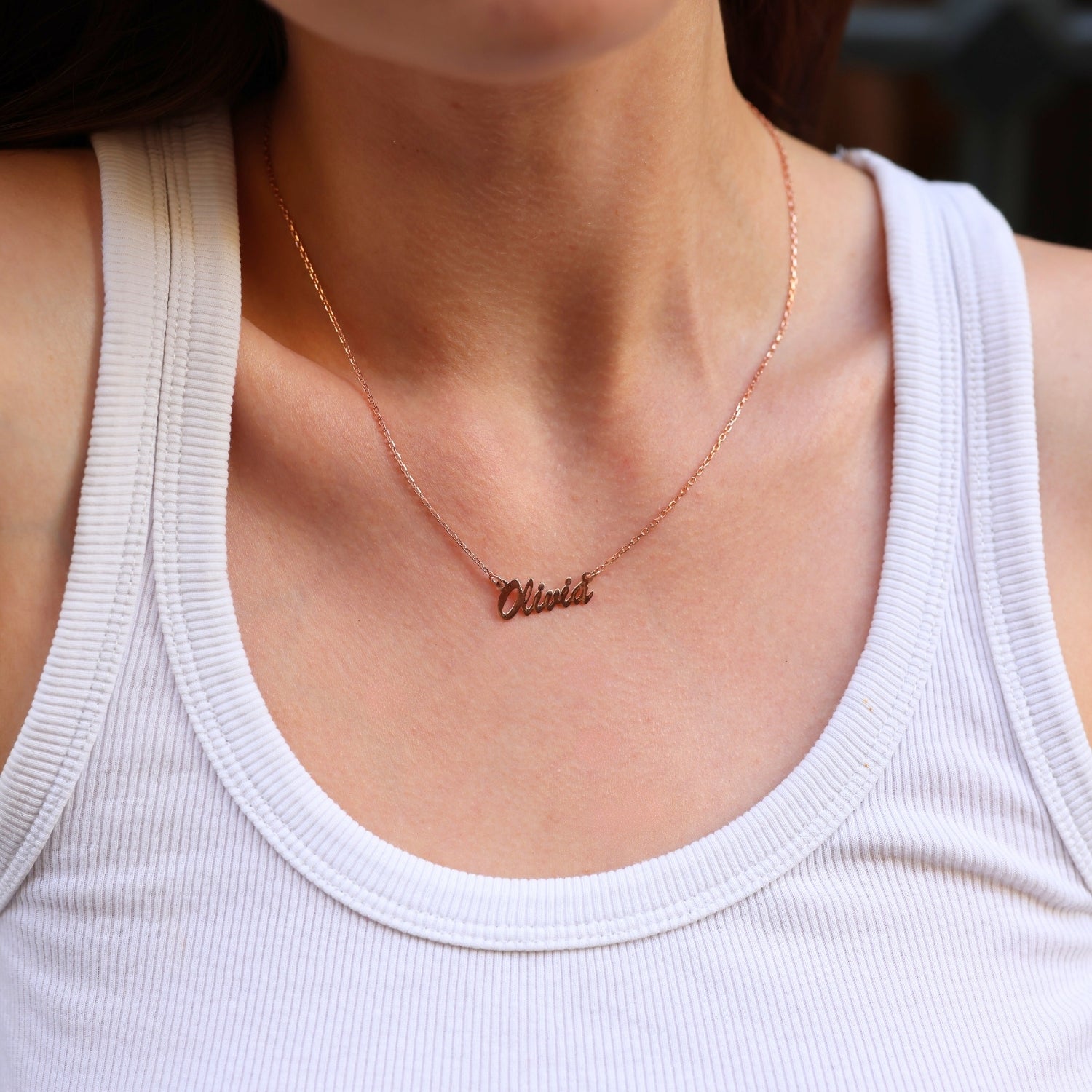 Fine Sterling Silver Signature Name Necklace