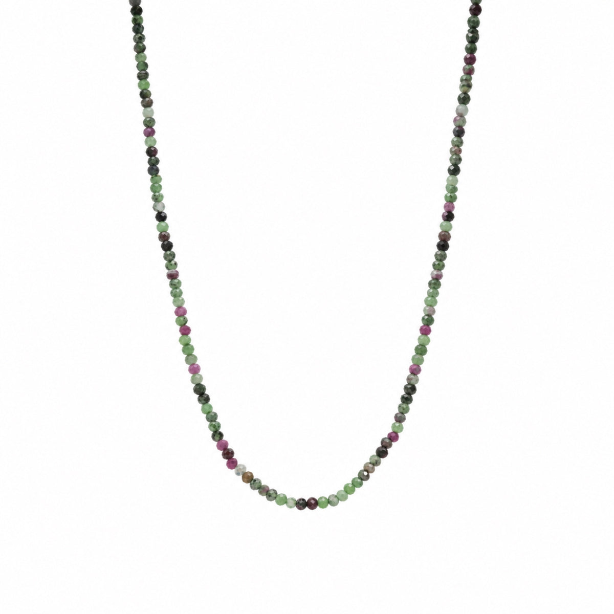 Fine Red Green Tourmaline Sterling Silver Necklace