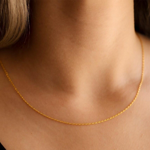 9ct Solid Gold Italian Rope Chain Necklace