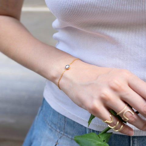 Sterling Silver Raw Uncut Polki Diamond Bracelet