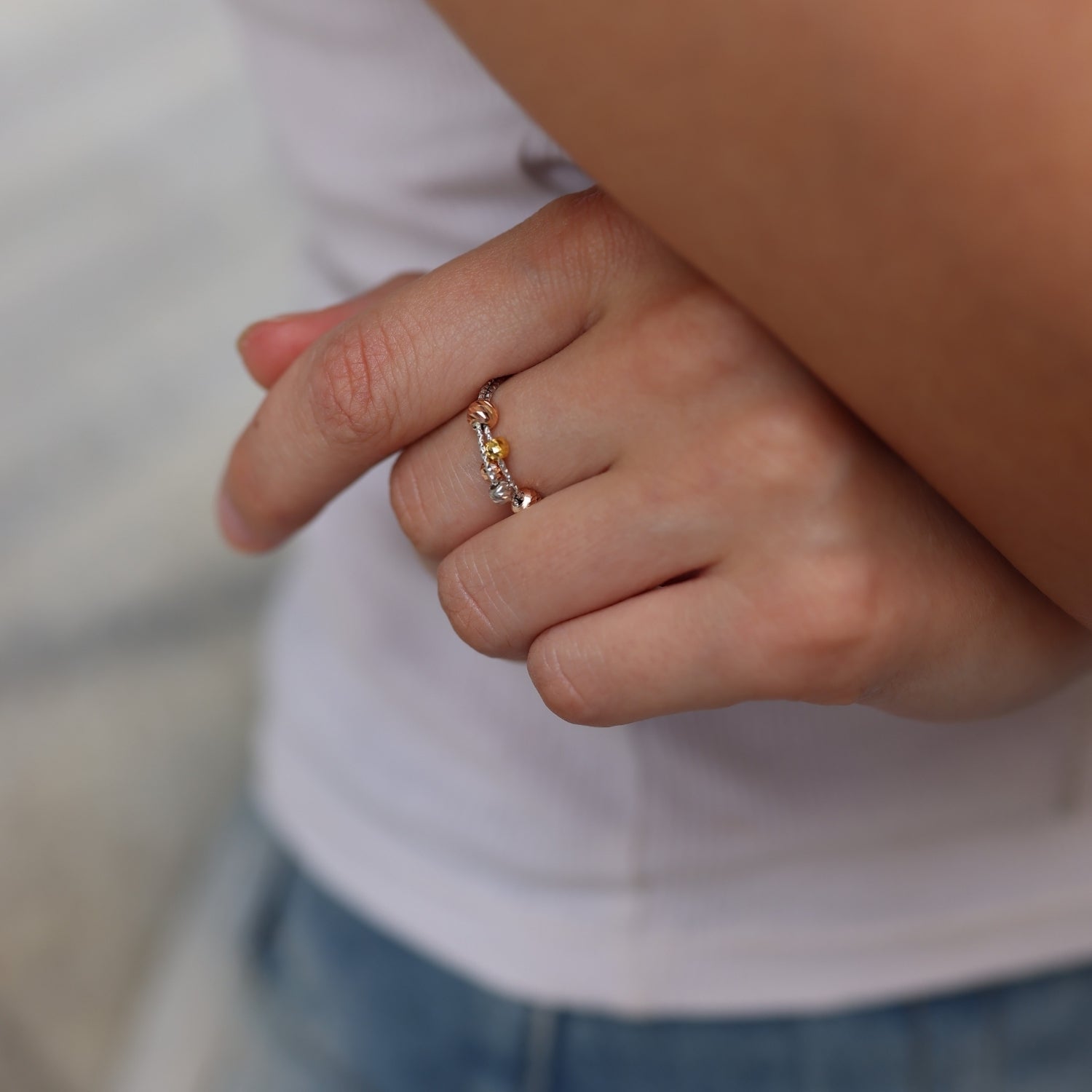 Sterling Silver Dorissa Beaded Ring