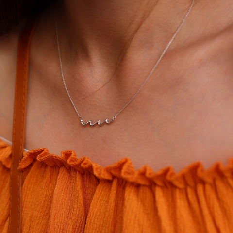 Sterling Silver Wave Necklace
