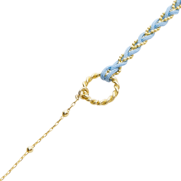 Handmade Rope Braided Sterling Beaded Chain Bracelet