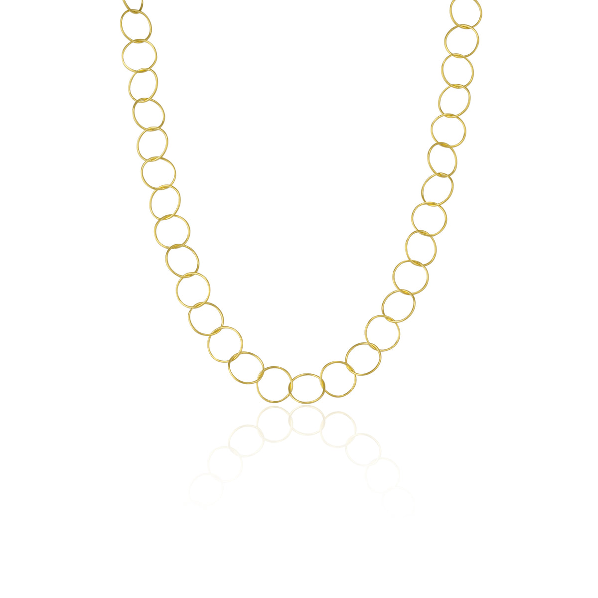 Circle Hoops Sterling Silver Chain Necklace