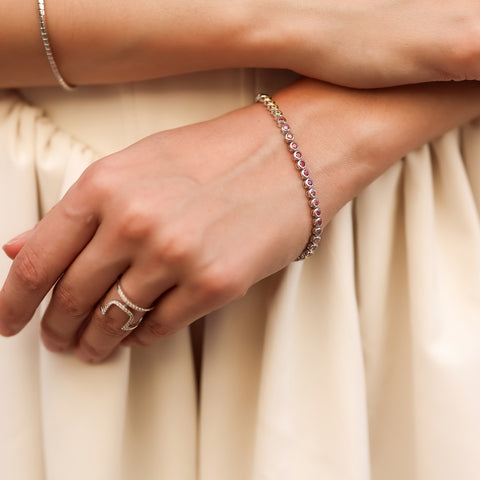 Sterling Silver Open Cuff Pave Ring