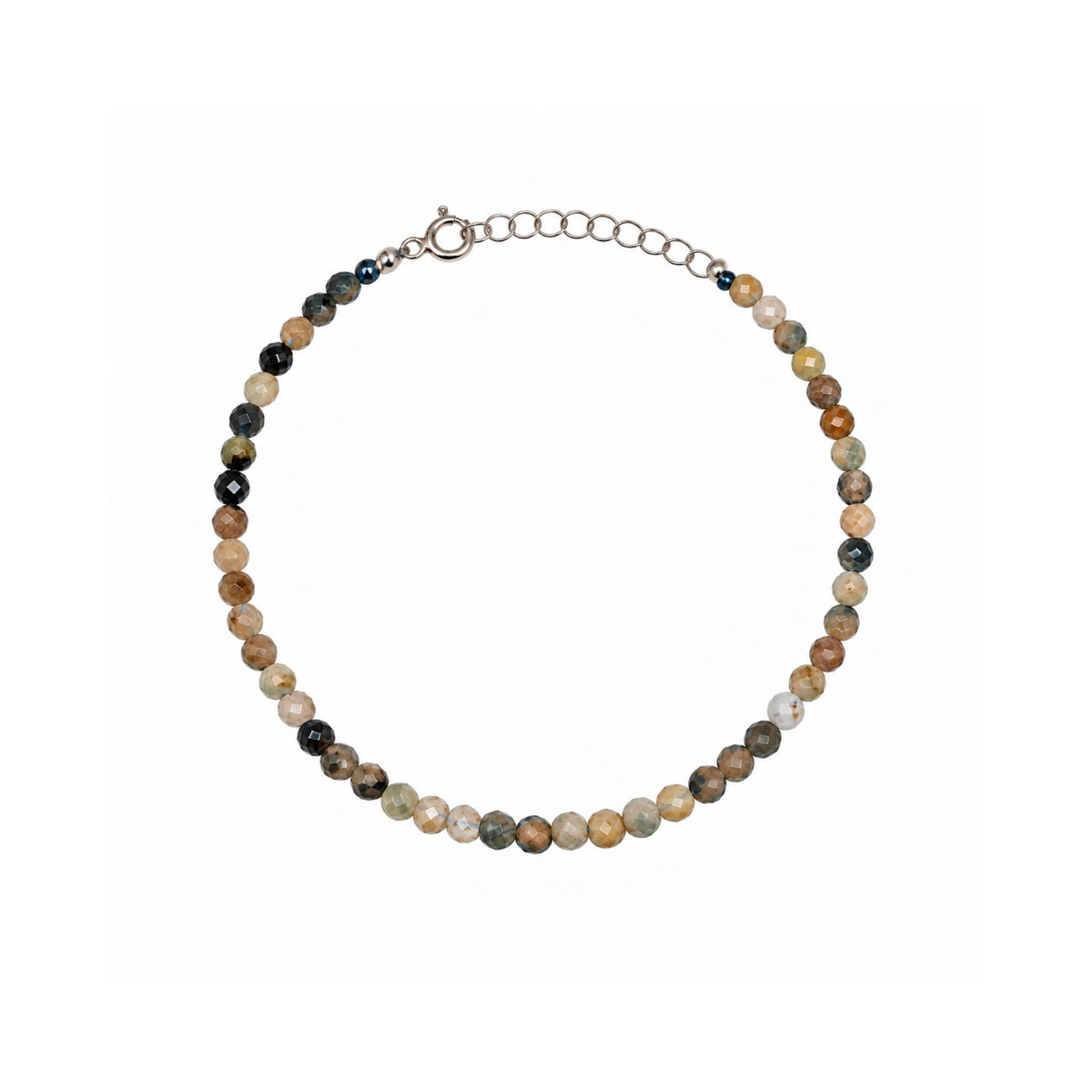 Natural Earthy Mixed Gemstone Beaded Bracelet