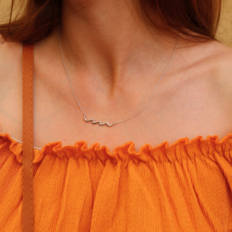 Sterling Silver Wave Necklace